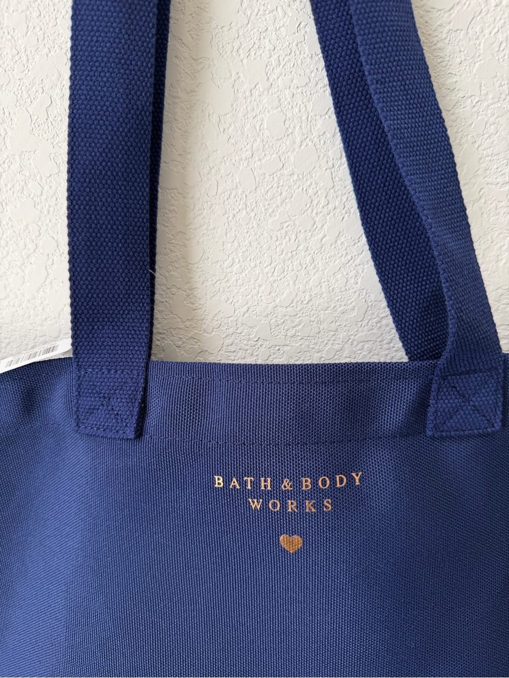 Bath & Body Works Navy Blue Gingham Trim Tote - Picture 2 of 7
